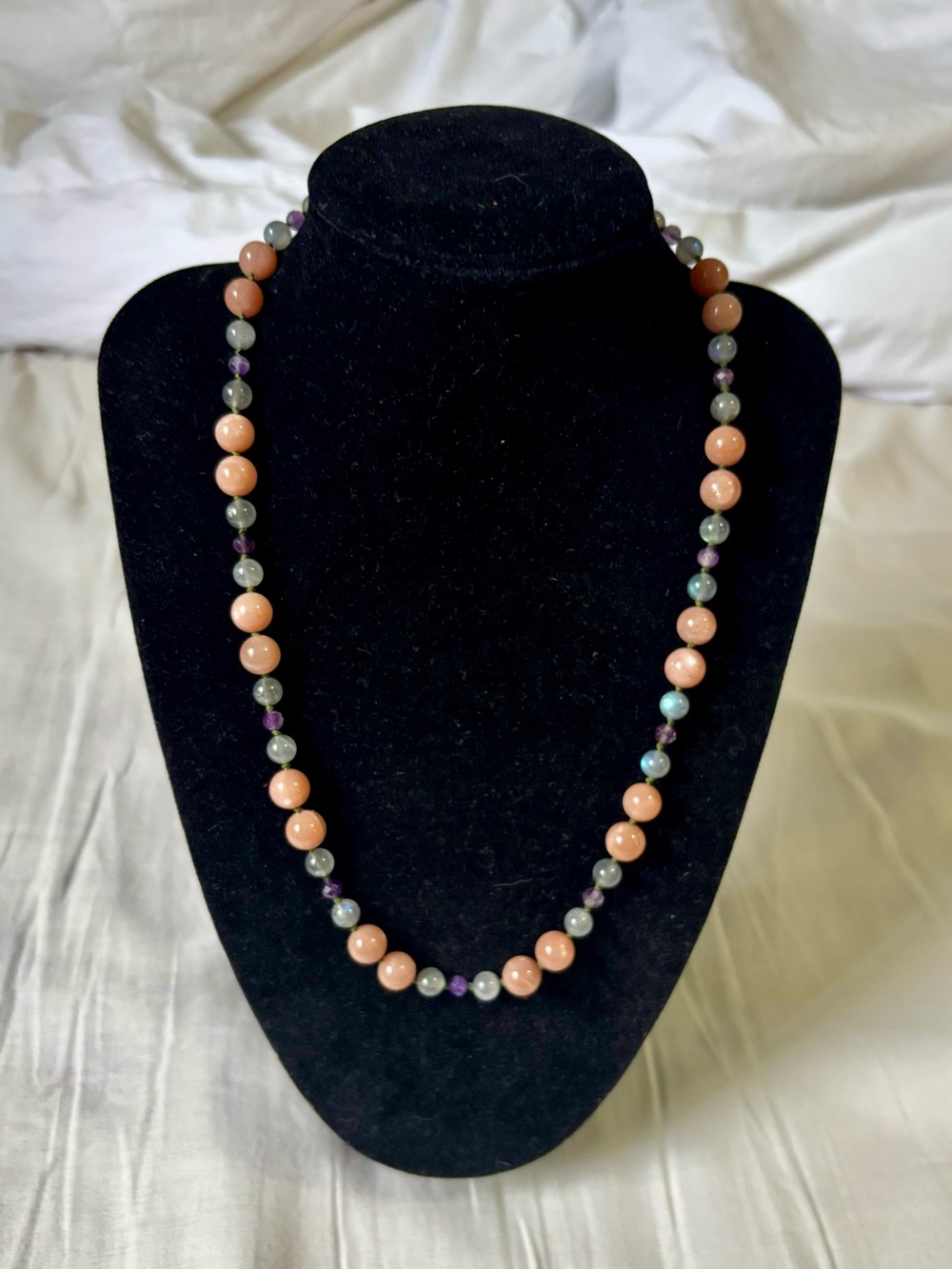 Beaded Moonstone necklace.
